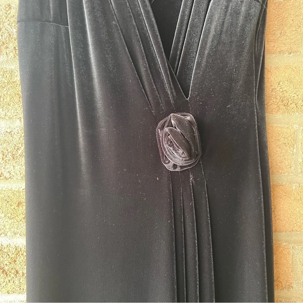 CARTISE Velvet Maxi Dress Sleeveless Draped Formal Evening Cocktail Gown Black - Picture 7 of 16
